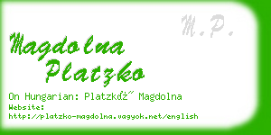 magdolna platzko business card